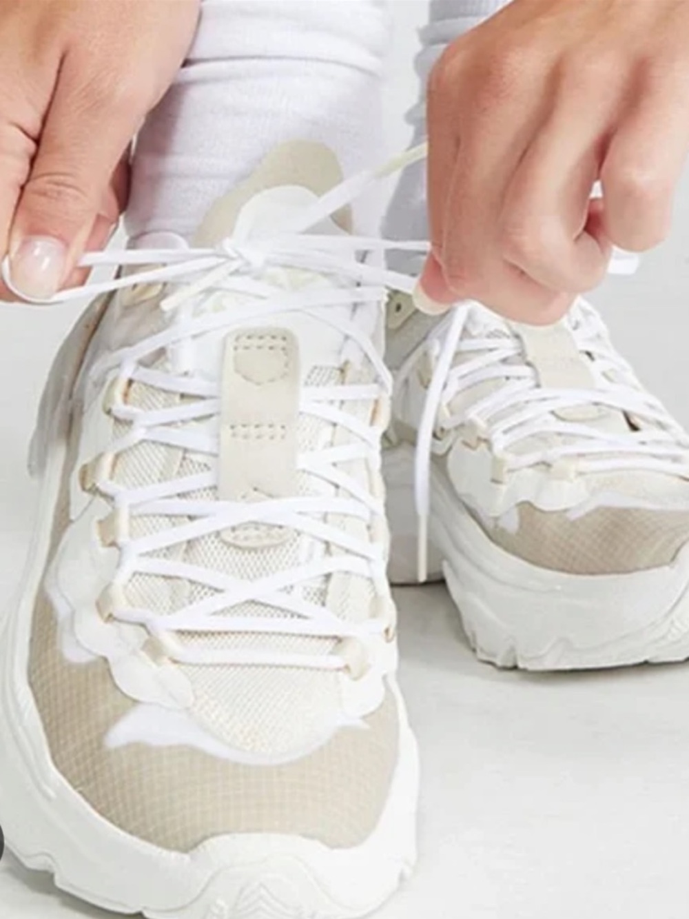 Sorel Women's Kinetic Breakthru Lace Sneakers - White & Beige